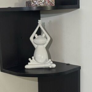 White Ceramic Frog Figurine